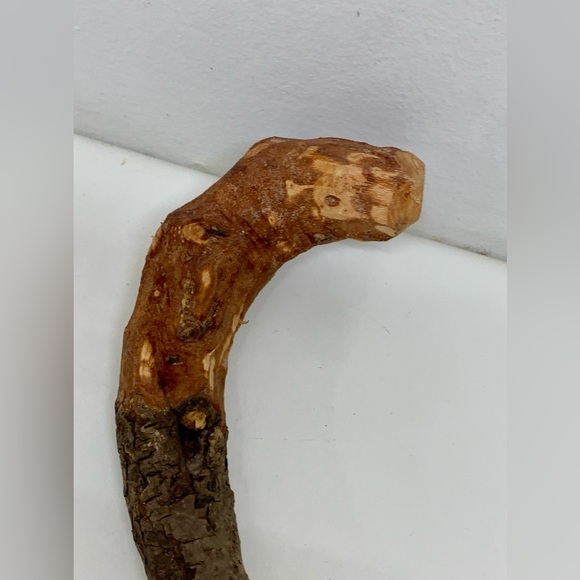 Vtg Raw Cherry Branch Wood Home Made Hand Crafted Walking Stick Cane - Picture 12 of 12